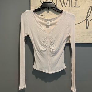 Small thin light pearl crop top